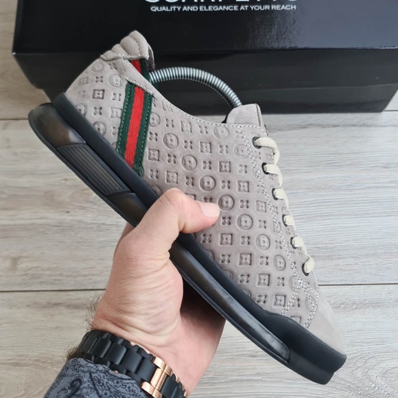 Men's Hologram Leather Sneakers